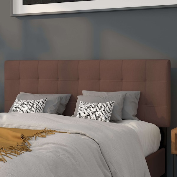 Flash Furniture Bedford Headboard, Queen, Brown Fabric - HG-HB1704-Q-DBR-GG