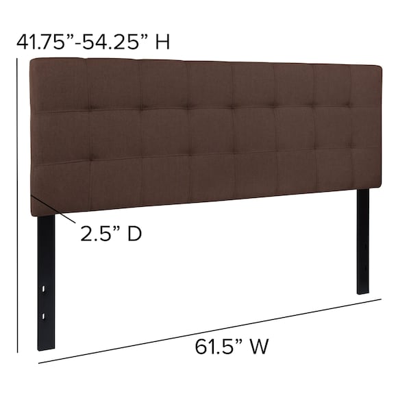 Flash Furniture Bedford Headboard, Queen, Brown Fabric - HG-HB1704-Q-DBR-GG