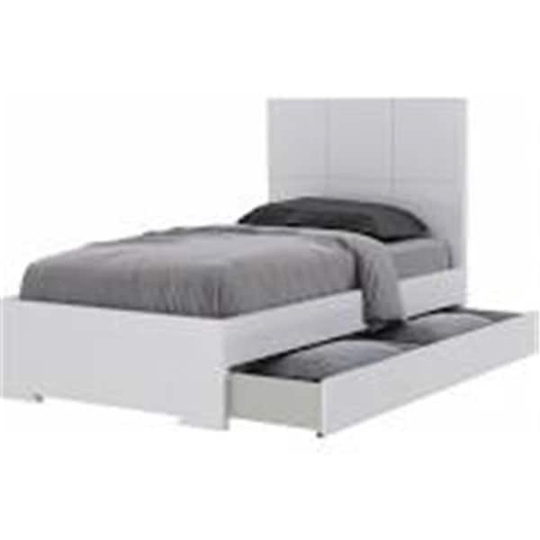 Htm-Tech Dba Vertagear 48 x 42 x 79 in. Anna Twin Size Bed with Trundle, High Gloss White - BT1207T-WHT