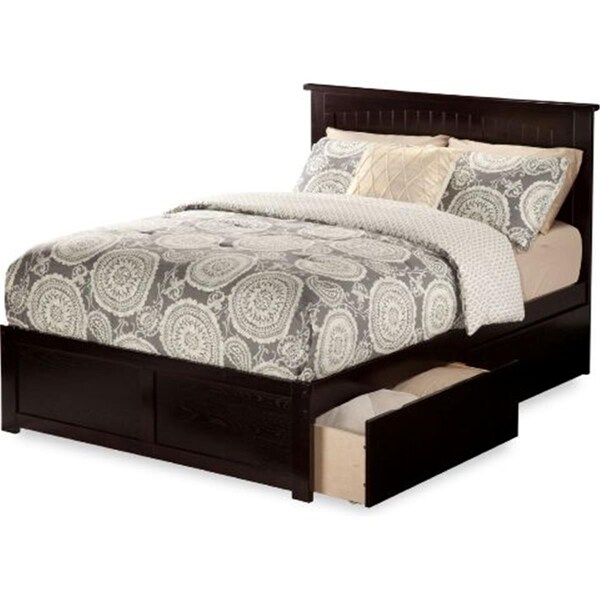 Atlantic Furniture Nantucket King Size Flat Panel Footboard with 2 Urban Bed Drawers, Espresso - AR8252111