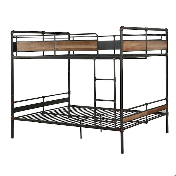 Homeroots 68 X 83 X 65 In. Brantley Ii Queen Size Bunk Bed Sandy Black & Silver - 286145
