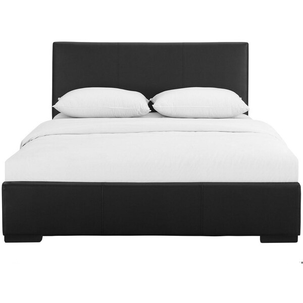 Homeroots 34.8 x 63.4 x 85.4 in. Black Upholstered Queen Size Platform Bed - 397031