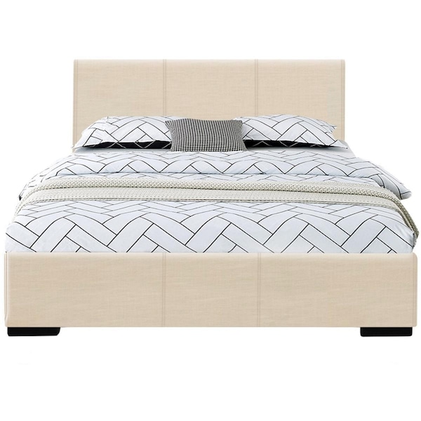 Gfancy Fixtures 34.8 x 57 x 80.3 in. Beige Platform Full Size Bed - GF3645126