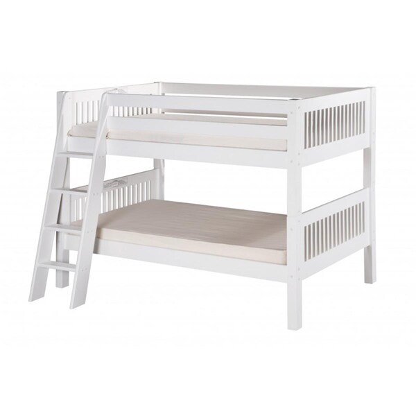 Eco-Flex Camaflexi Low Bunk Bed Angle Ladder - Mission Headboard - White Finish - C2013A_WH