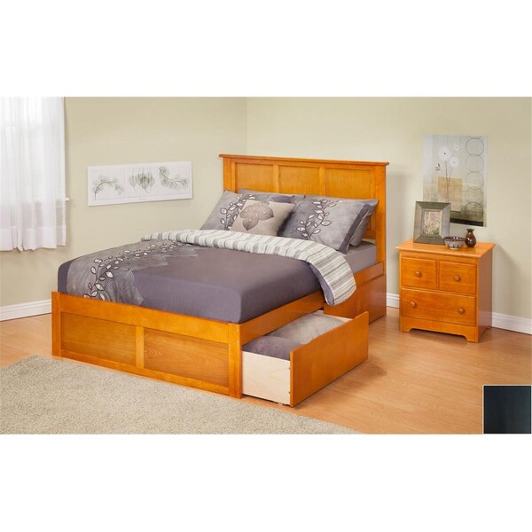 Atlantic Furniture Atlantic Furniture AR8642111 Madison Queen Bed with Flat Panel Footboard and Urban Bed Drawers in an Espresso Finish - AR8642111