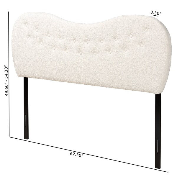 Baxton Studio Brantley Modern Cream Boucle Fabric Queen Size Headboard - 228-12959-ZORO
