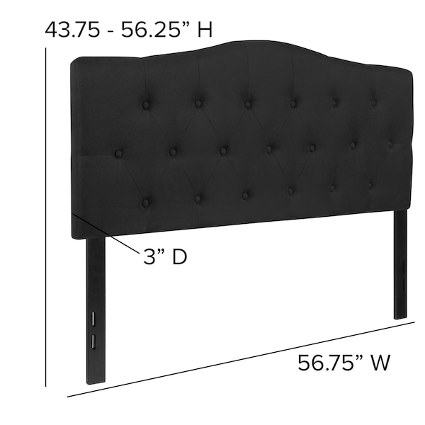 Flash Furniture Full Cambridge, Headboard, Black Fabric - HG-HB1708-F-BK-GG