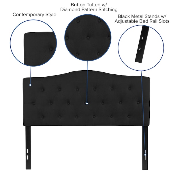 Flash Furniture Full Cambridge, Headboard, Black Fabric - HG-HB1708-F-BK-GG