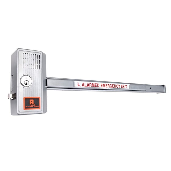 Alarm Lock Alarmed 36in Bar Panic Lock Aluminum Finish - 70028