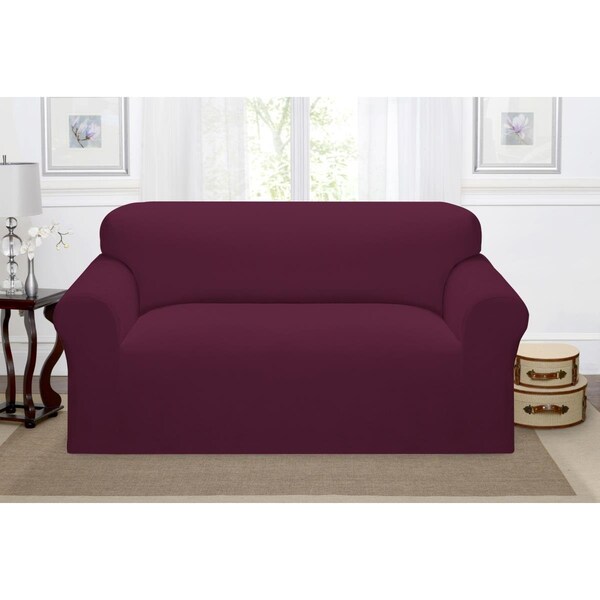 Bedding Beyond Kathy Ireland Day Break Loveseat Slipcover, Burgundy - BE2613858