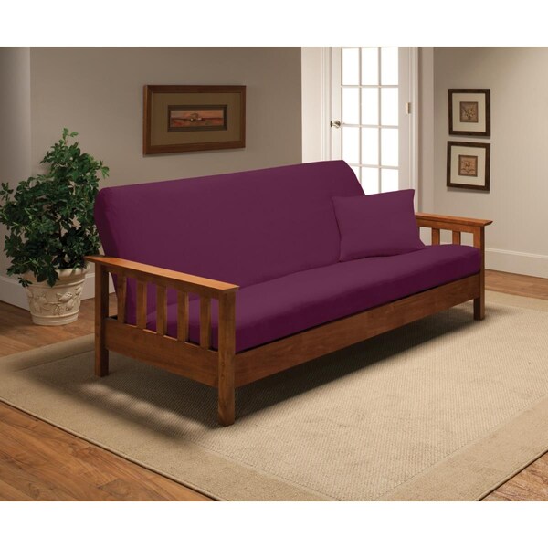 Madison Industries Stretch Jersey Futon Slipcover, Purple - JER-FUT-PU