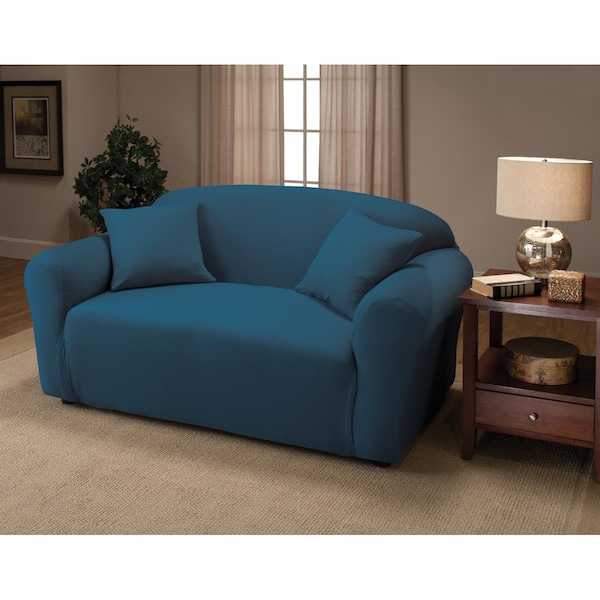 Bedding Beyond Stretch Jersey Loveseat Slipcover, Colbalt Blue - BE2430853