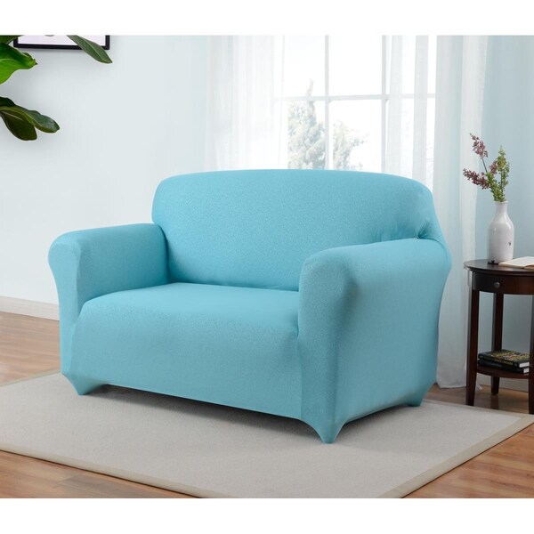Bedding Beyond Kathy Ireland Ingenue Loveseat Slipcover - Aqua - BE3038463