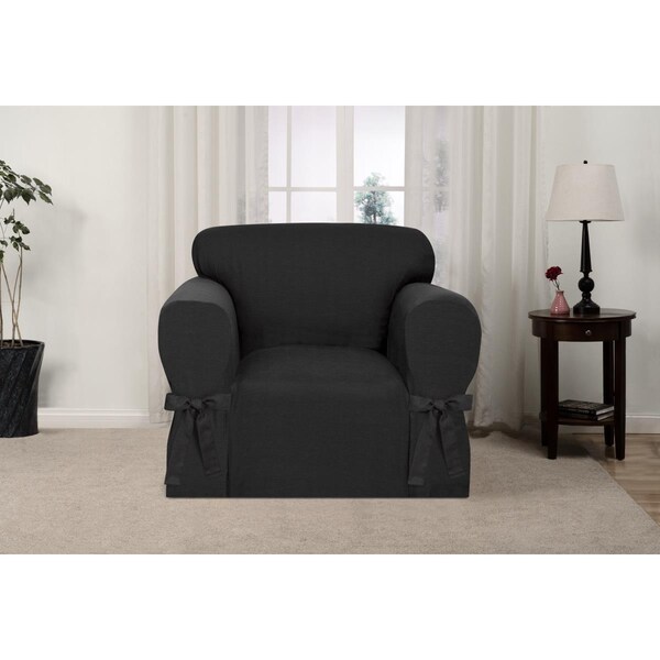 Bedding Beyond Kathy Ireland Garden Retreat Chair Slipcover, Charcoal - BE2613913