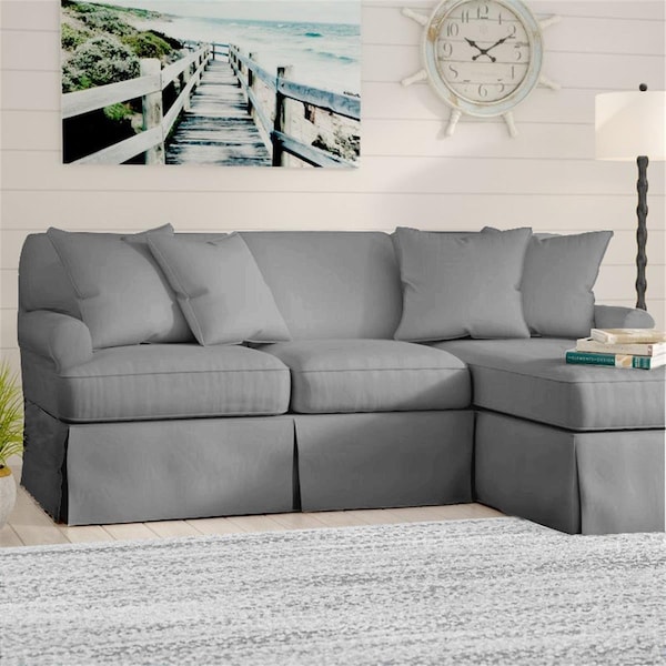 Sunset Trading Horizon Slipcovered Sleeper Sofa & Chaise Peyton Slate - SU-117678-391094