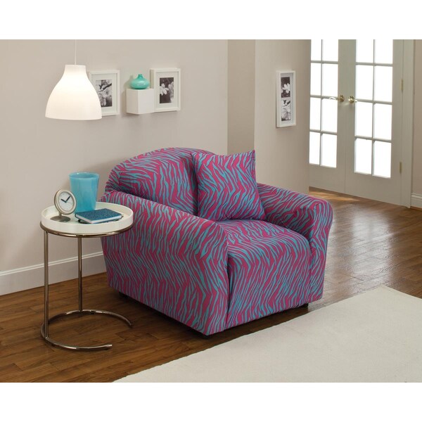 Madison Industries Madison  Stretch Jersey Chair Slipcover, Zebra - MA335301