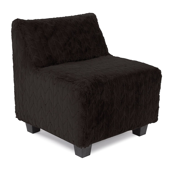Howard Elliott Pod Chair Cover Faux Fur Angora Ebony - Cover Only Chair Base Not Included - C823-1090