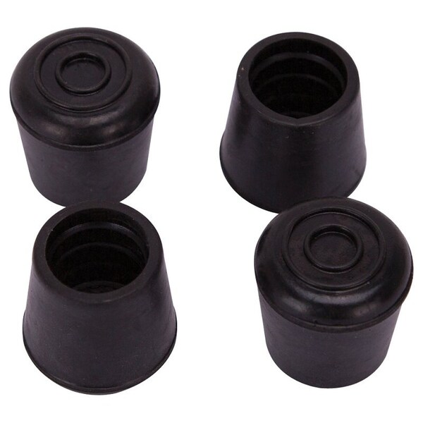 Prosource Furniture Leg Tip, Round, Rubber, Black, 7/8 in Dia, 1.37 in H - FE-50635-B