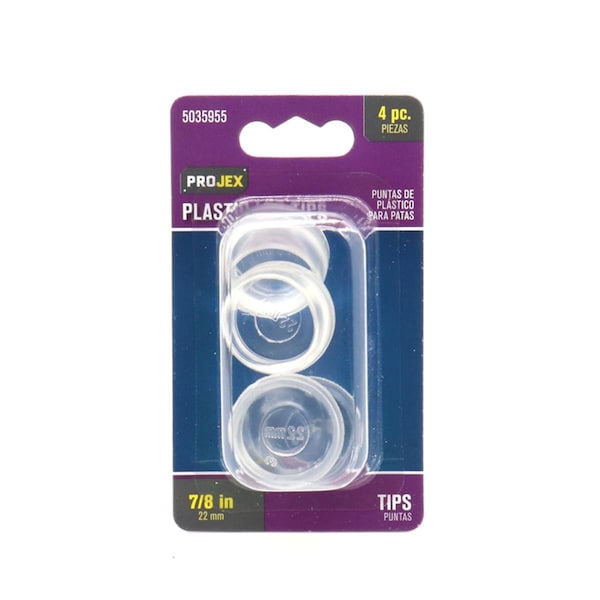 Posdatas 0.87 in. Thermoplastic Ethylene Leg Tip, Round, Clear, 24PK - PO3307279
