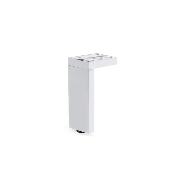 Richelieu Adjustable Contemporary Versatile T or L Shaped Furniture Leg, 13 3/4 in (350 mm), Glossy White - 205350030