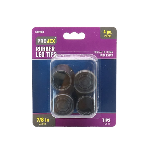 Projex Projex Rubber Leg Tip Black Round 7/8 in. W 4 pk - P0048