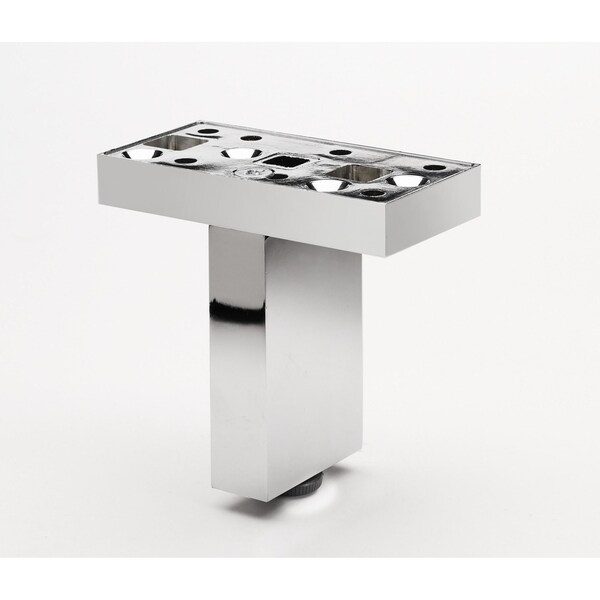 Richelieu Adjustable Contemporary Versatile T or L Shaped Furniture Leg, 3 15/16 in (100 mm), Chrome - 205100140