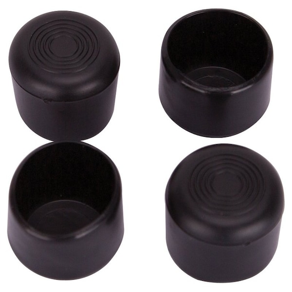 Prosource Furniture Leg Tip, Round, Plastic, Black, 1-1/4 in Dia, 1-1/8 in H - FE-50606-PS