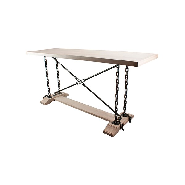 Osborne Wood Products 65 x 20 x 30 1/2 Industrial Chain Table in Hard Maple - 50030HM