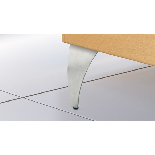 Richelieu Aluminum Furniture Leg, 4 in (102 mm), Brushed Aluminum - 5600124