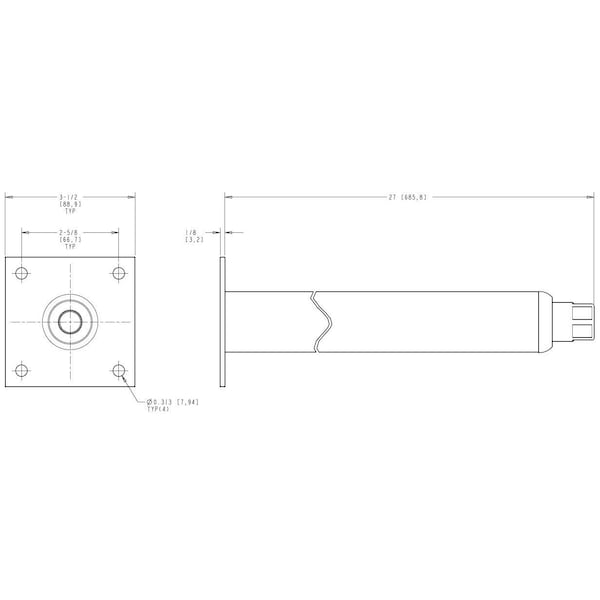 Richelieu Adjustable Stainless Steel Leg, 27 in (686 mm), Stainless Steel - 61758627170