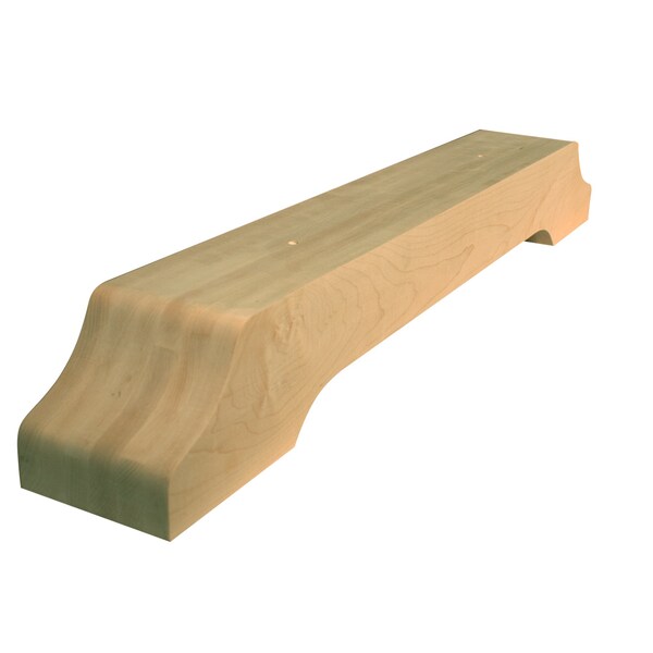 Osborne Wood Products 35 1/2 x 4 3/4 x 5 Pre-drilled Trestle Base in Hard Maple - 340272HM