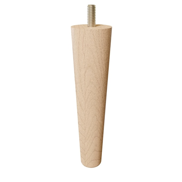 Designs Of Distinction 6" Round Tapered Leg with Semi-Gloss Clear Coat Finish - Hardwood - 01243006MA8