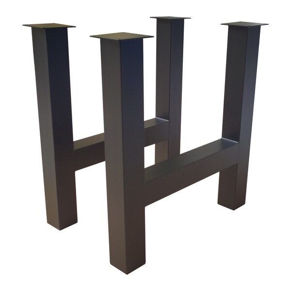 Richelieu (2-Pack) 28-inch (710 mm) H-Shaped Structural Table Leg with Levelling Glide, Matte Black - 68075710900
