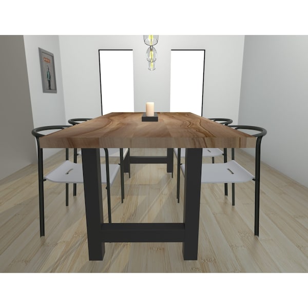 Richelieu (2-Pack) 28-inch (710 mm) H-Shaped Structural Table Leg with Levelling Glide, Matte Black - 68075710900