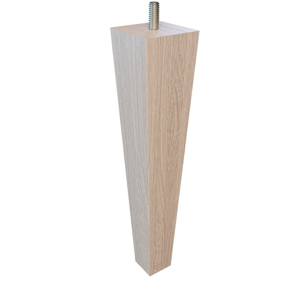 Designs Of Distinction 9" Square Tapered Leg with Semi-Gloss Clear Coat Finish - White Oak - 01244009WK8