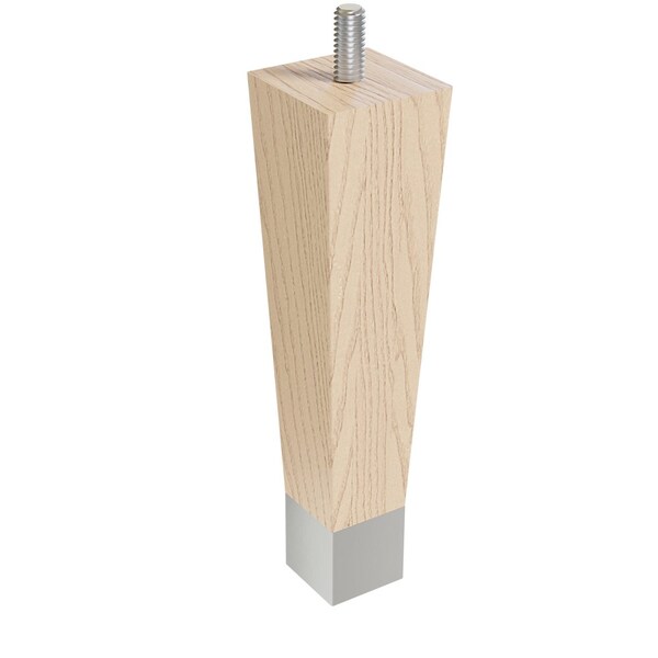 Designs Of Distinction 6" Square Tapered Leg with bolt and 1" Chrome Ferrule - Ash - 01241006ASCR6