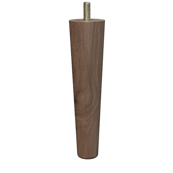 Designs Of Distinction 6" Round Tapered Leg - Walnut - 01243006WL6