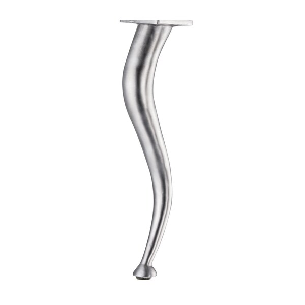 Richelieu Aluminum Table Leg, 15 1/4 in (387 mm), Polished Aluminum - 5600220