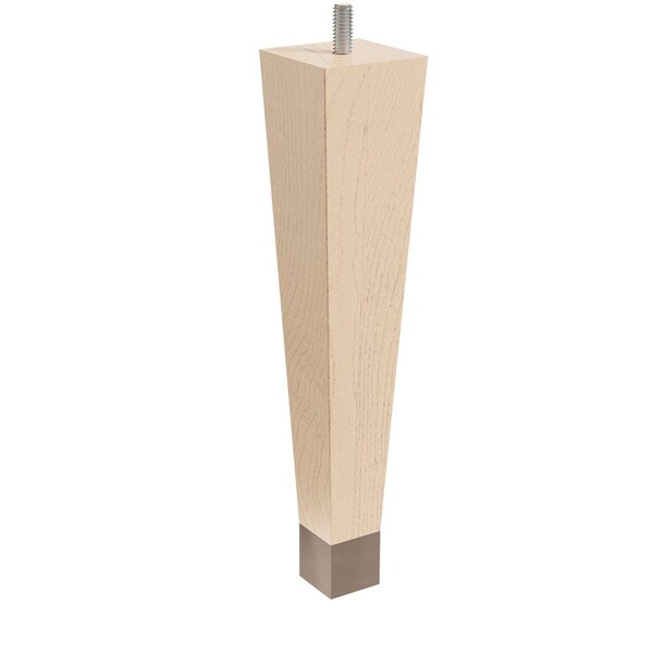 Designs Of Distinction 9" Square Tapered Leg with bolt and 1" Flat Black Ferrule - Hardwood - 01241009MAWR6