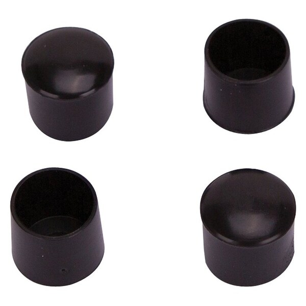 Prosource Furniture Leg Tip, Round, Plastic, Black, 5/8 in Dia, 5/8 in H - FE-50602-PS