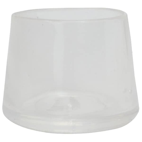 Shepherd Hardware Leg Tip, Round, Plastic, Clear, 1 in Dia, 3/4 in H - 6212