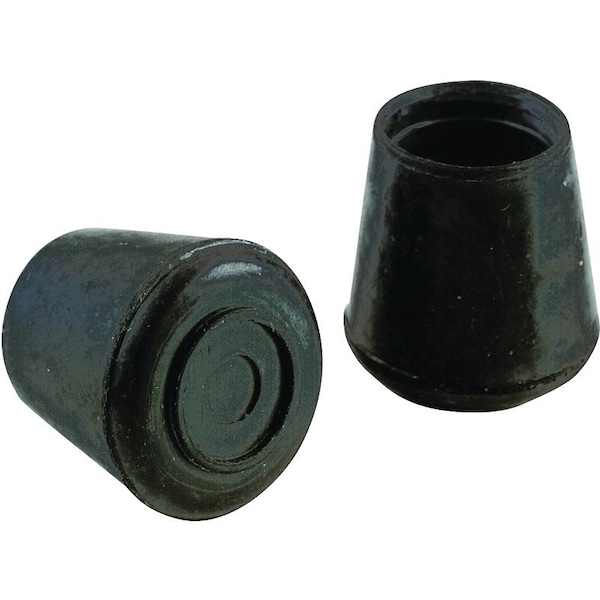 Shepherd Hardware Furniture Leg Tip, Round, Rubber, Black, 1-1/8 in Dia - 9763