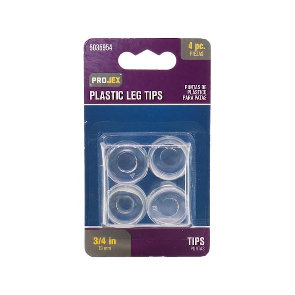 Projex Projex Thermoplastic Ethylene Leg Tip Clear Round 3/4 in. W 4 pk - P0080