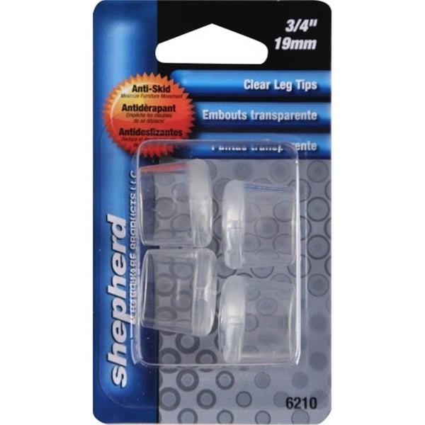 Shepherd Hardware 0.75 in. Clear Tip Leg Cap Cover - Pack of 4 - 7242332
