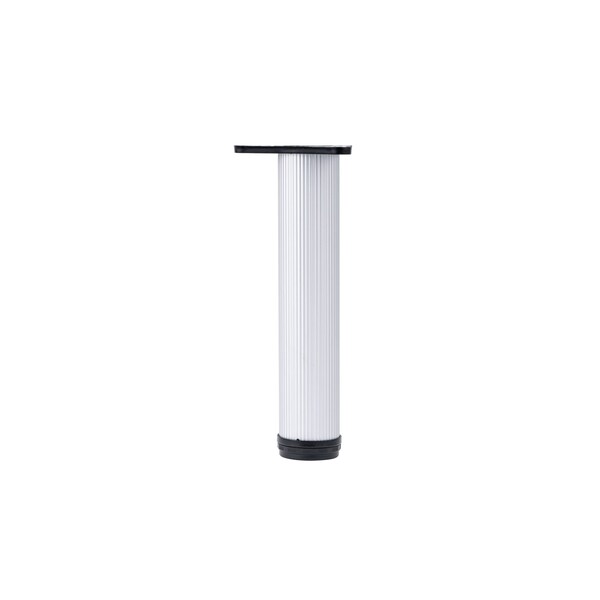 Richelieu 3-inch (76 mm) Round Furniture Leg with Levelling Glide, Matte Aluminum - 5007621210