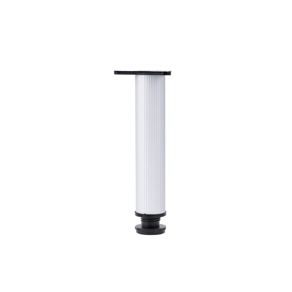 Richelieu 3-inch (76 mm) Round Furniture Leg with Levelling Glide, Matte Aluminum - 5007621210