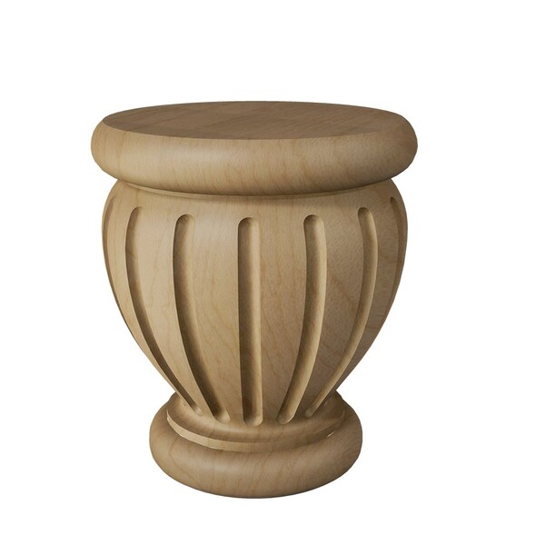Designs Of Distinction Fluted Lille Bun Foot - Hard Maple - 01704040HM1