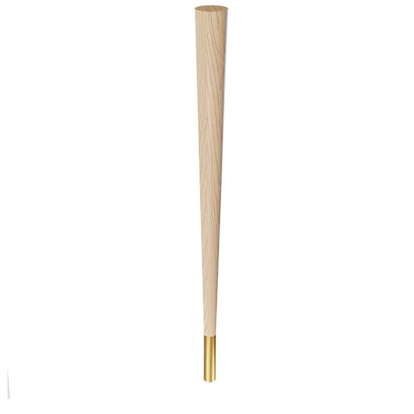 Designs Of Distinction 29" Round Tapered Leg and 4" Satin Brass Ferrule - Ash - 01240029ASSB1