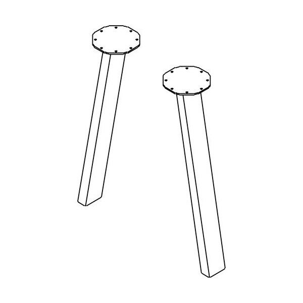 Groupe Lacasse Legs, Metal, Angled, 29inH, Silver - LASTSATL228