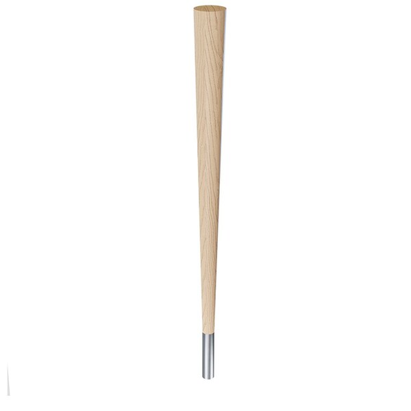Designs Of Distinction 29" Round Tapered Leg and 4" Brushed Aluminum Ferrule - Ash - 01240029ASBA1